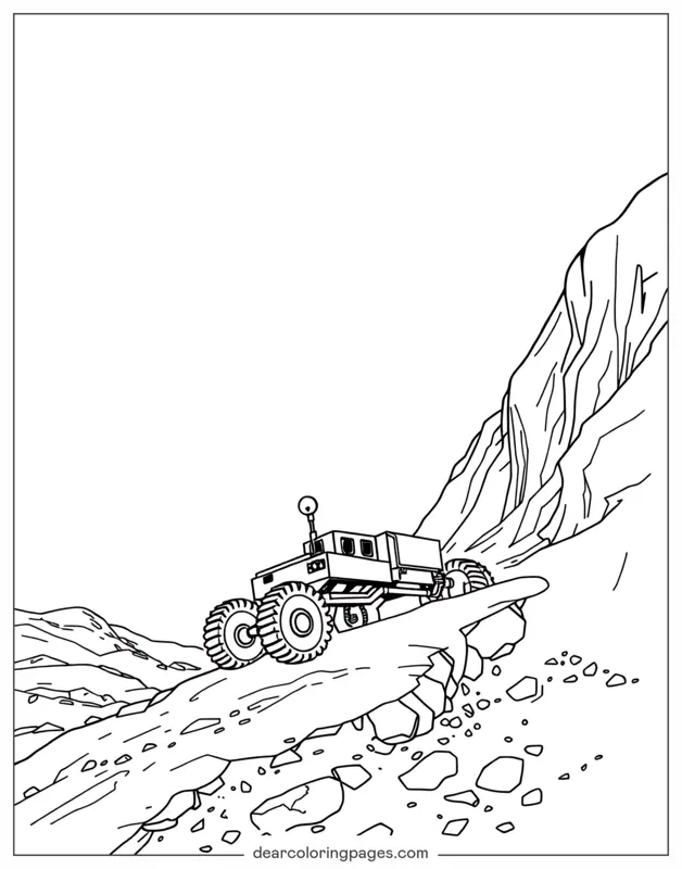 Mars Rover Coloring Page - Mars Rover Climbing Challenge