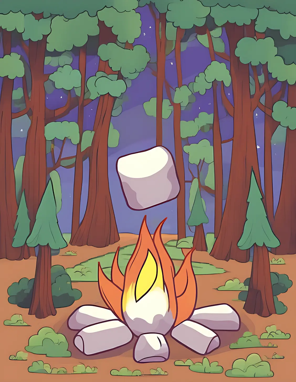 Essen Ausmalbilder - Marshmallow Ausmalbild