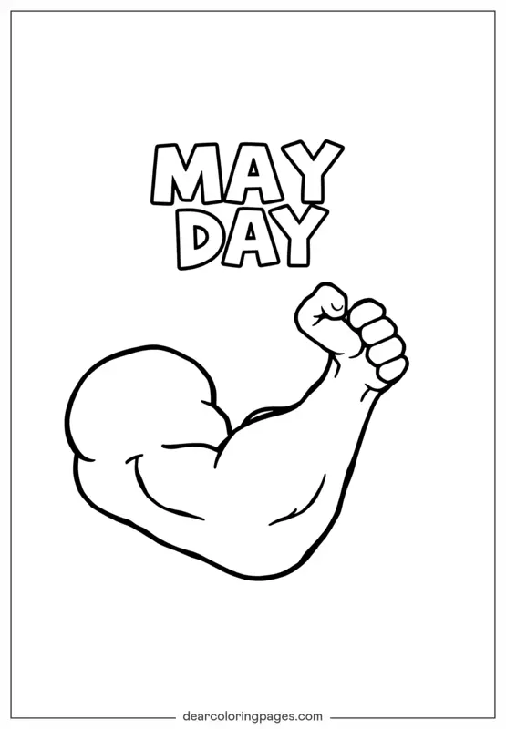 Mayo Dibujo para Colorear - Dibujo para Colorear del Día de Mayo
