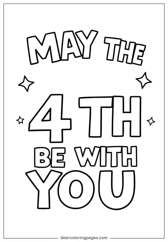 Mayo Dibujo para Colorear - Que la 4 de mayo te acompañe