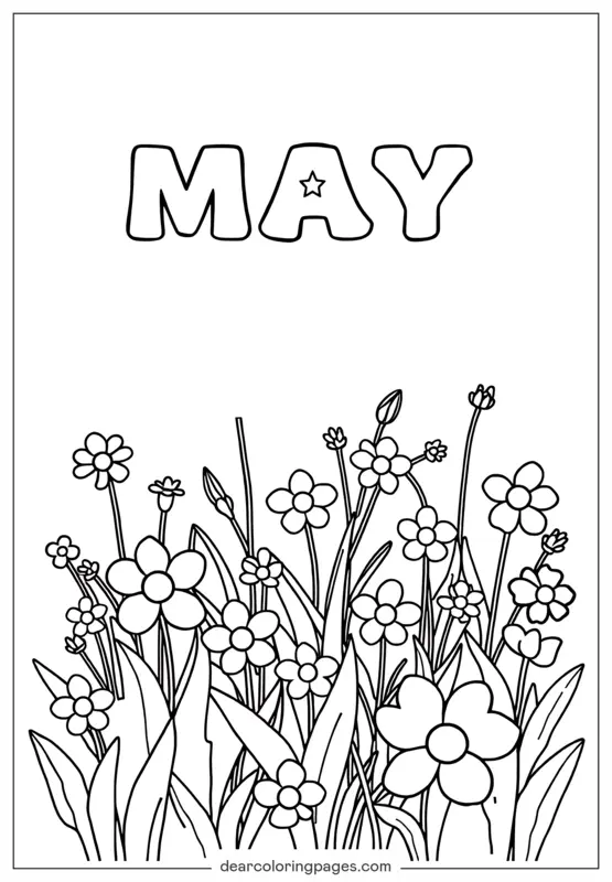 Mayo Dibujo para Colorear - Flores de Mayo