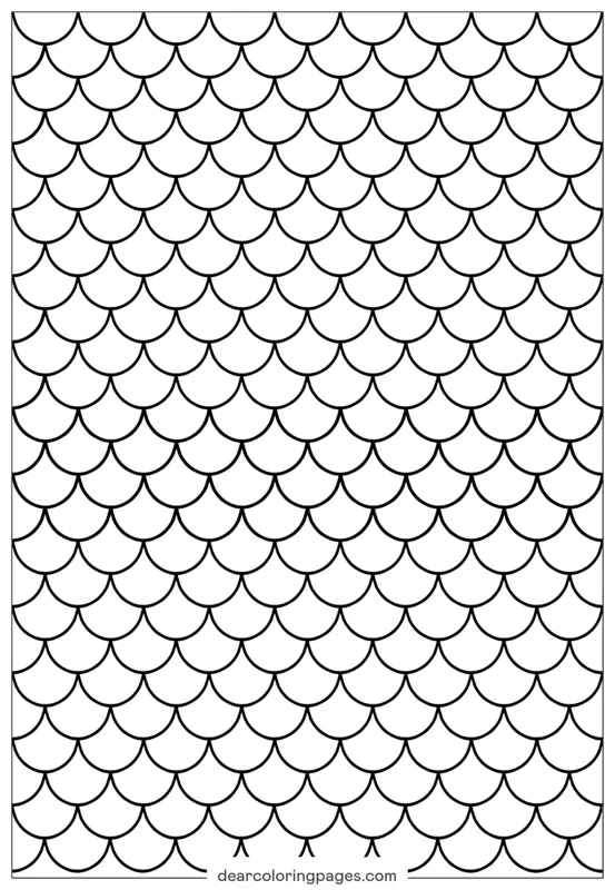 Repeating mermaid scale pattern with overlapping curved lines
