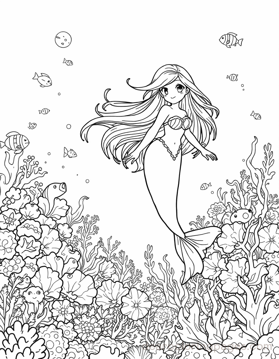 Sereia Desenho para Colorir - Anime Sereia