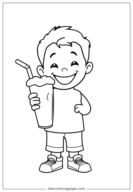 Kid Enjoying Milkshake