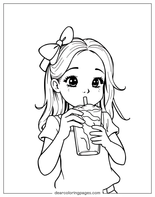 Girl Drinking Milkshake