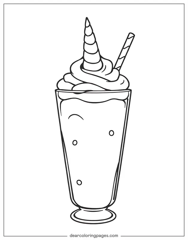 Milkshake With Unicorn Horn Topping