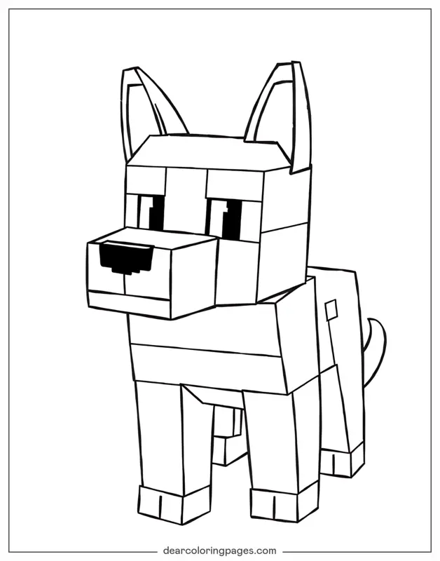 Minecraft Ausmalbild - Minecraft Hund