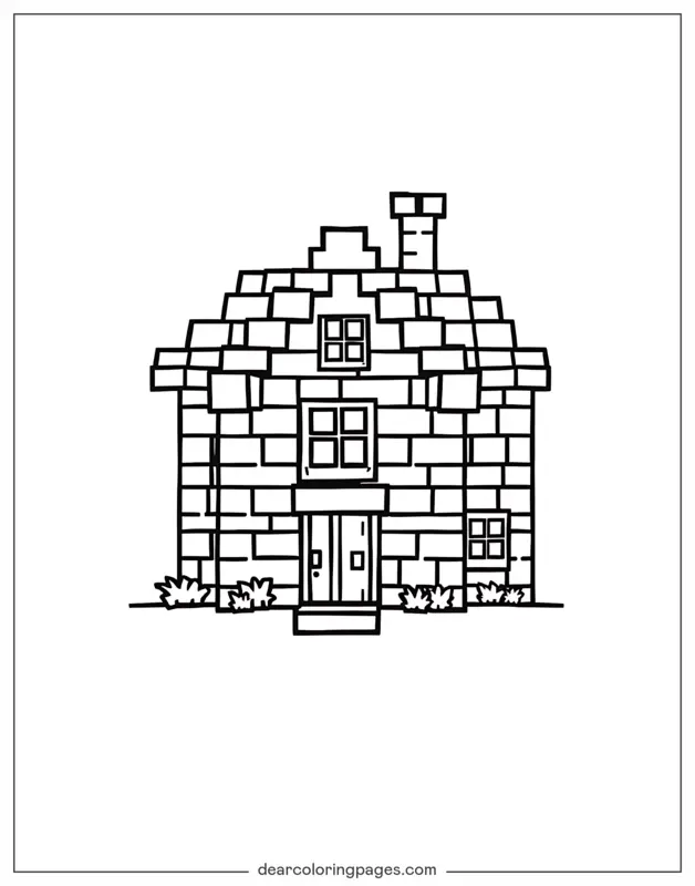 Minecraft Ausmalbild - Minecraft-Haus