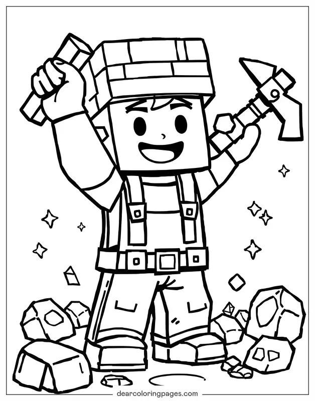 Minecraft Ausmalbild - Minecraft-Miner