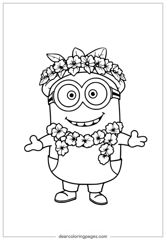 Minion Dibujo para Colorear - Dibujo para Colorear de Minion Lindo Bailando
