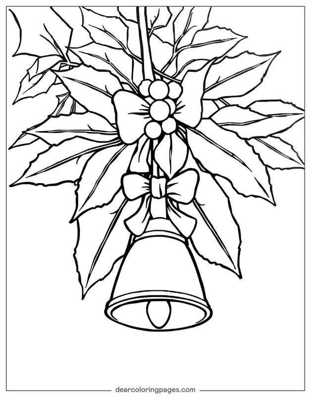 Vischio Disegno da Colorare - Vischio con Campana