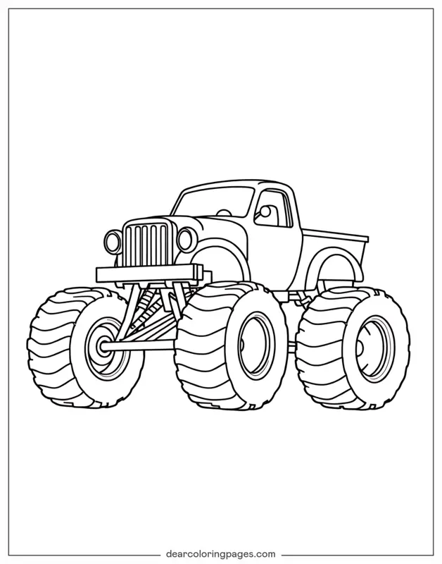 Transporte Dibujos para Colorear - Camión de monstruos Dibujos para Colorear