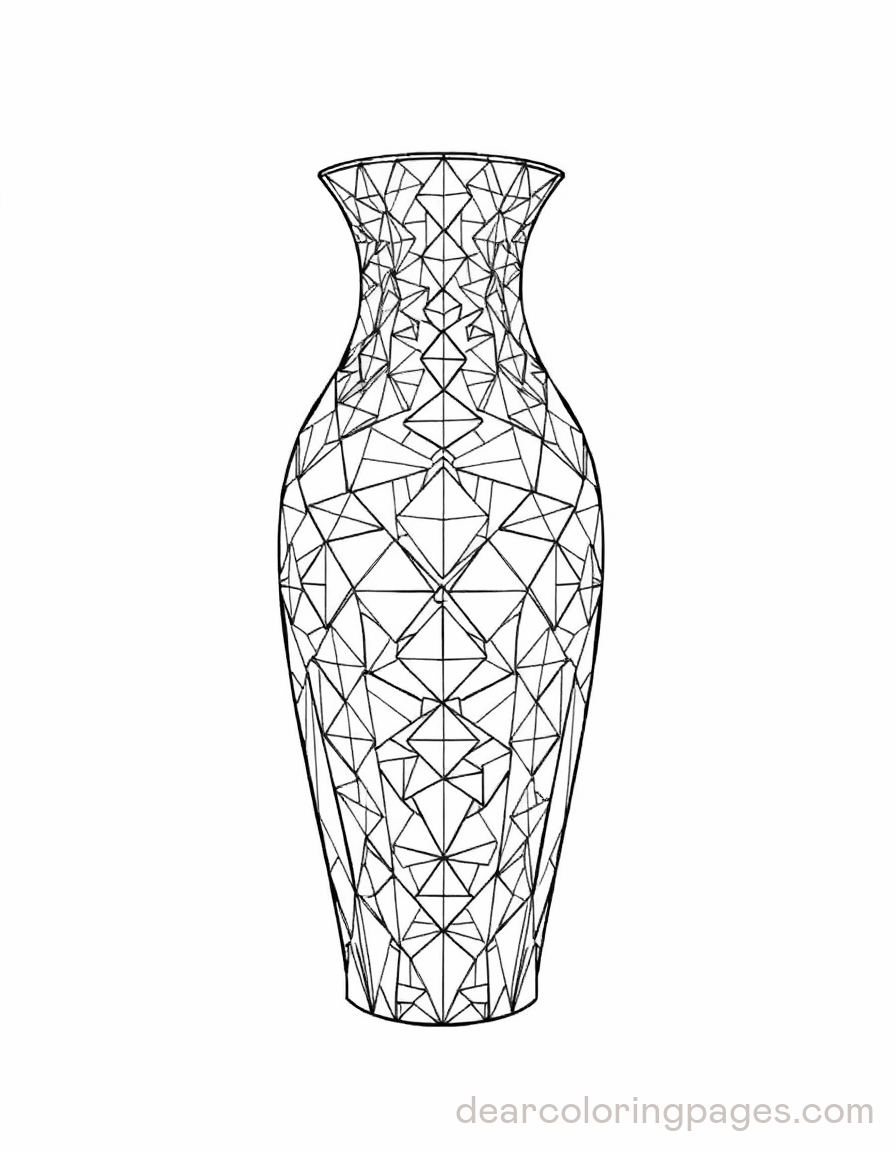 Mosaic Coloring Page - Mosaic Vase