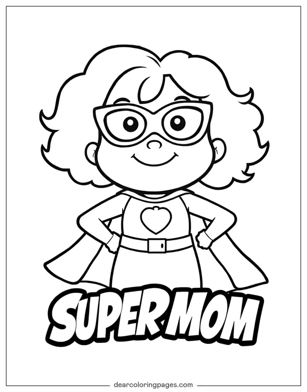 Coloriage de Fête des Mères – Super Maman