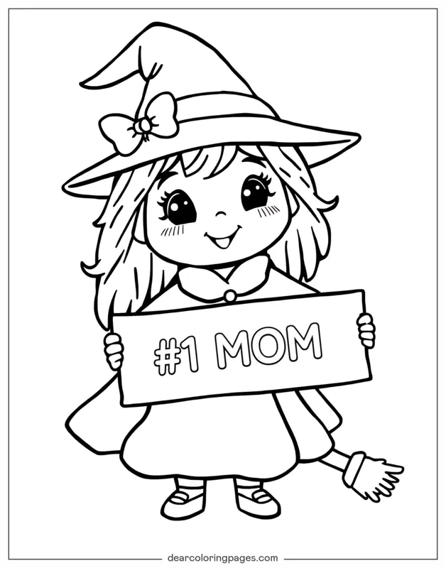Coloriage de Fête des Mères – Coloriage de la Fête des Mères Enchantée