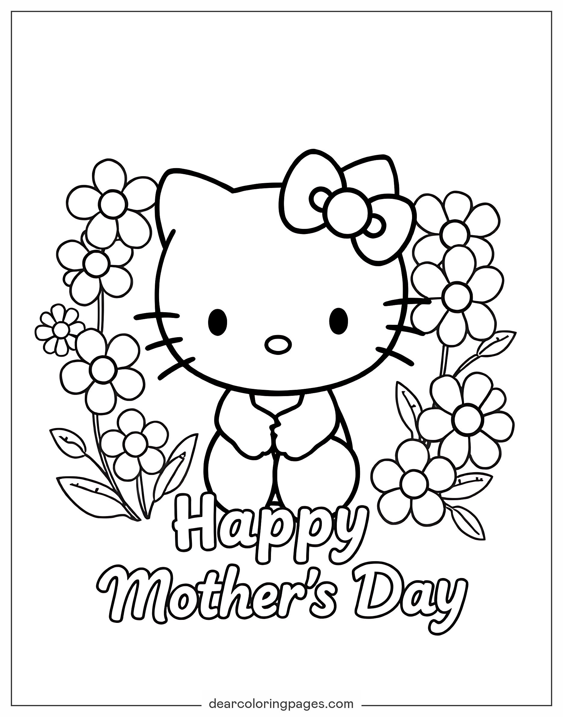 Hello Kitty Mothers Day Coloring Pages [2025]