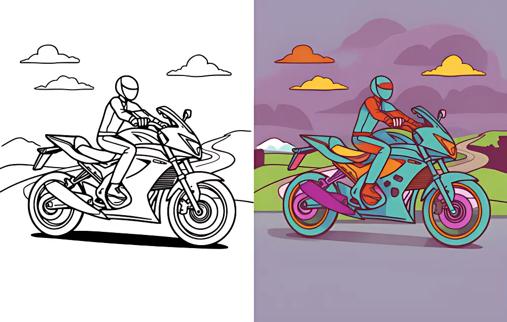 Motocicletta Disegni da Colorare | Dear Coloring Pages
