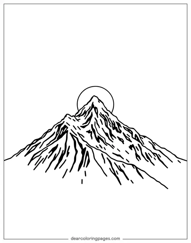산 색칠공부 - 산의 일출