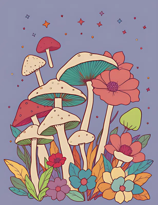 Pflanze Ausmalbilder - Pilz Ausmalbild