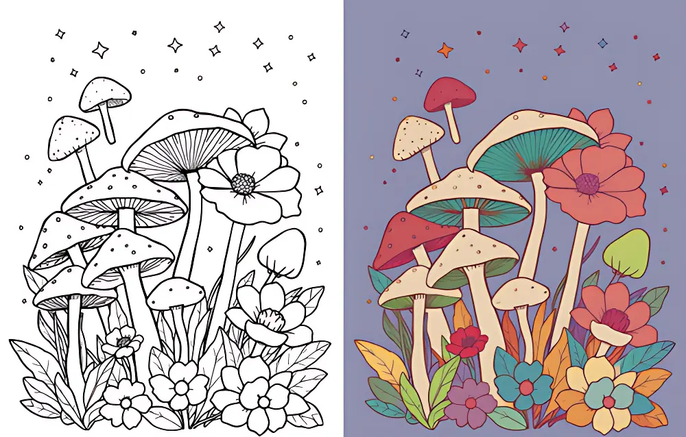 Cogumelo Desenhos para Colorir