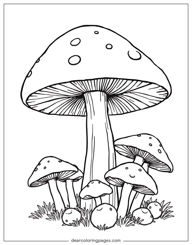 Seta Dibujo para Colorear - Champiñones