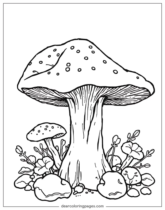 Seta Dibujo para Colorear - Champiñones