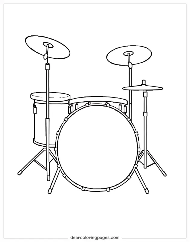 Música Dibujo para Colorear - Batería