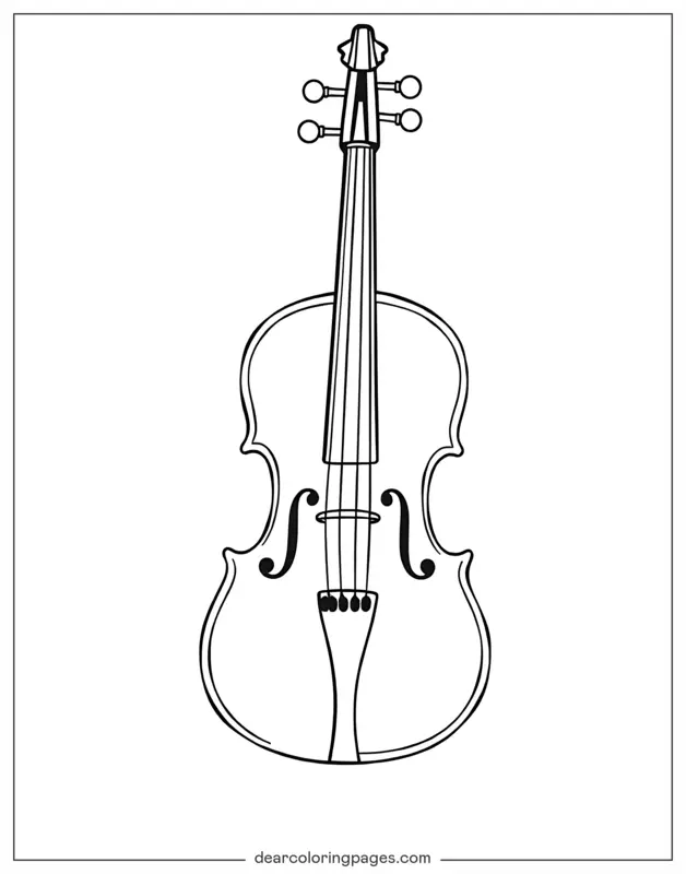 Música Dibujo para Colorear - Violín