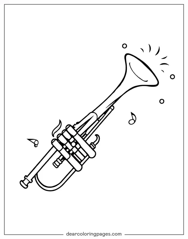 Música Dibujo para Colorear - Trompeta