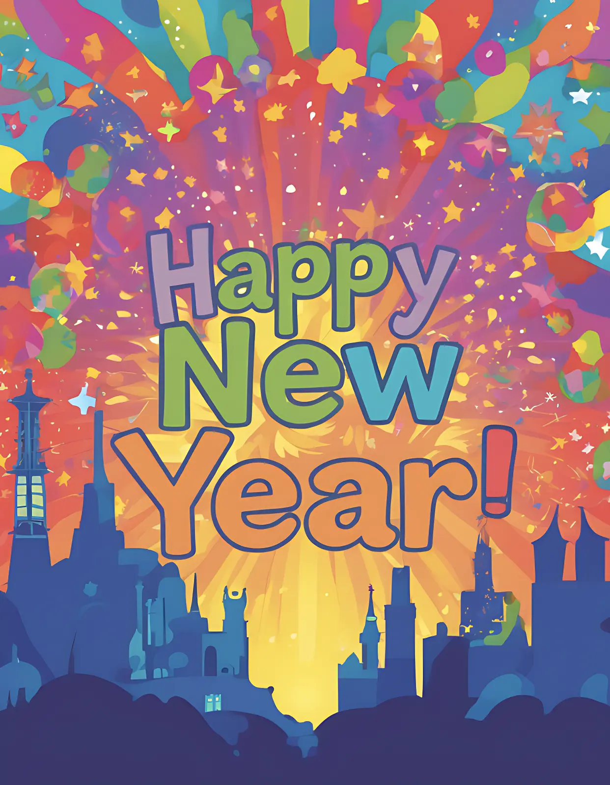 Seasonal and Holiday Coloring Pages - New Year Coloring Page