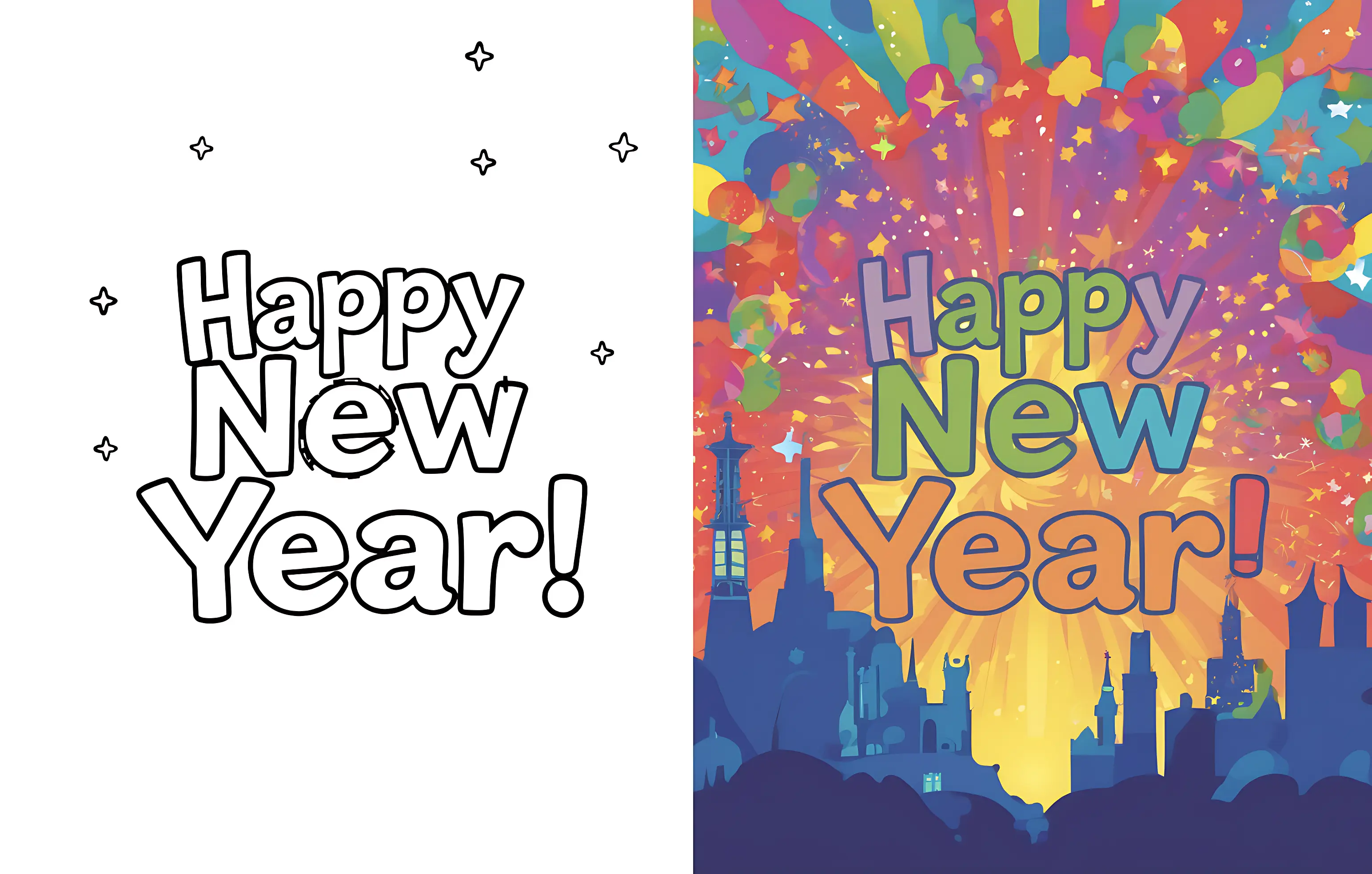 New Year Coloring Pages