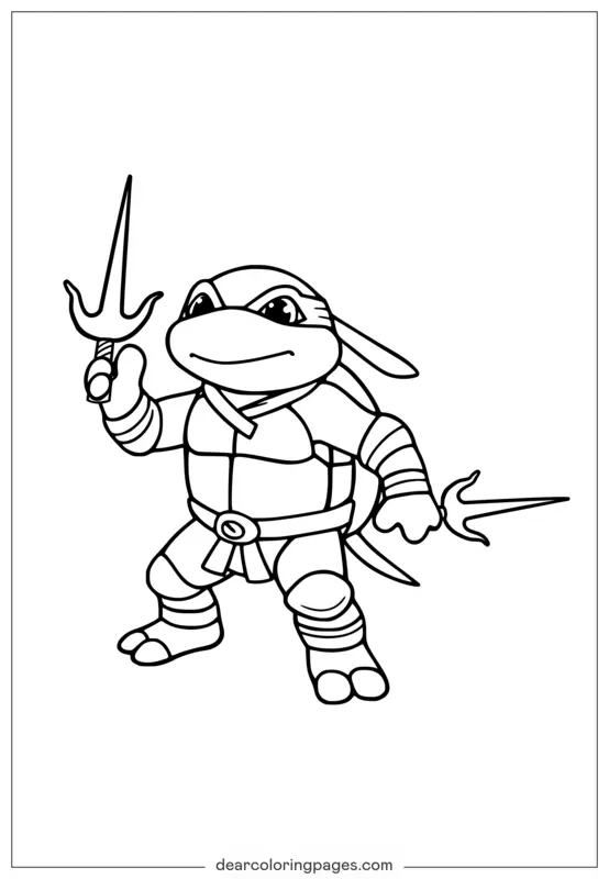 Ninja-schildkröten Ausmalbild - Raphael Ninja Turtle Ausmalbild