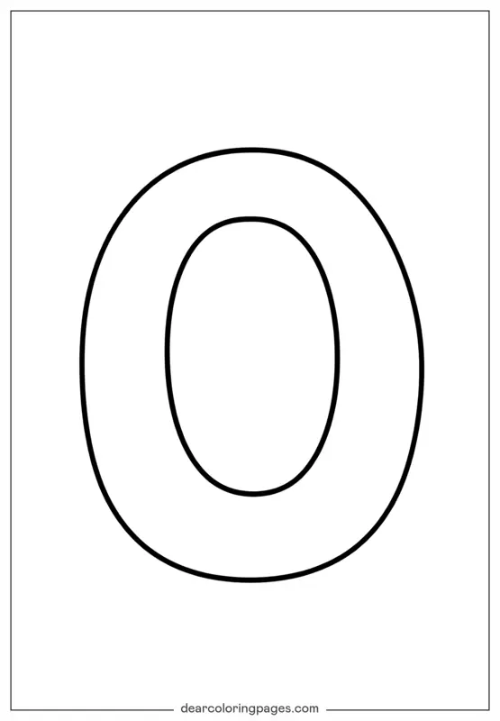 Número Dibujo para Colorear - Número 0 Dibujo para Colorear
