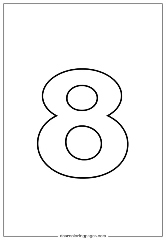 Número Dibujo para Colorear - Número 8 Dibujo para Colorear