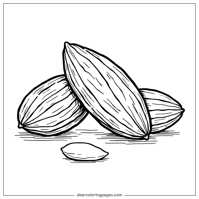 Noci Disegno da Colorare - Disegno da Colorare di Mandorle