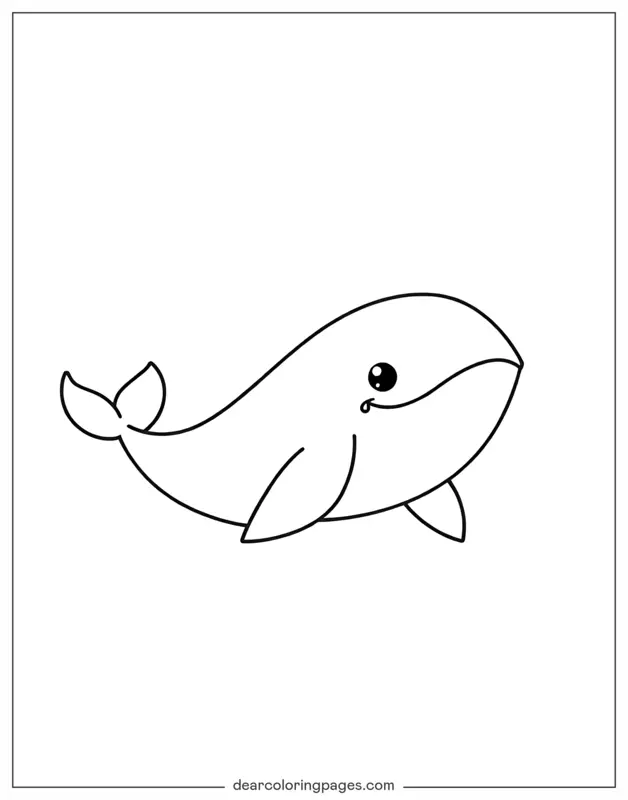 Ocean Animal Coloring Page - Whale