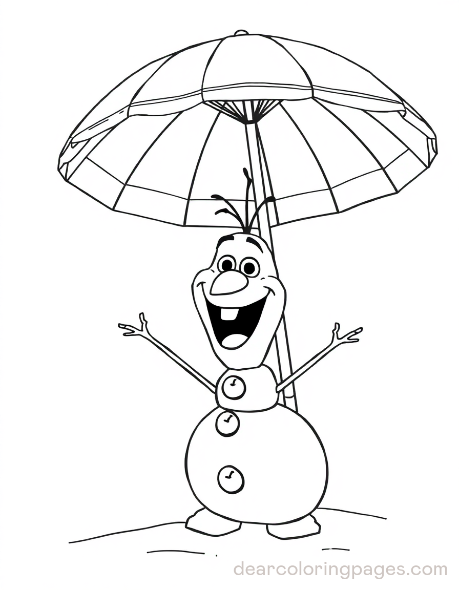 Olaf Under Umbrella