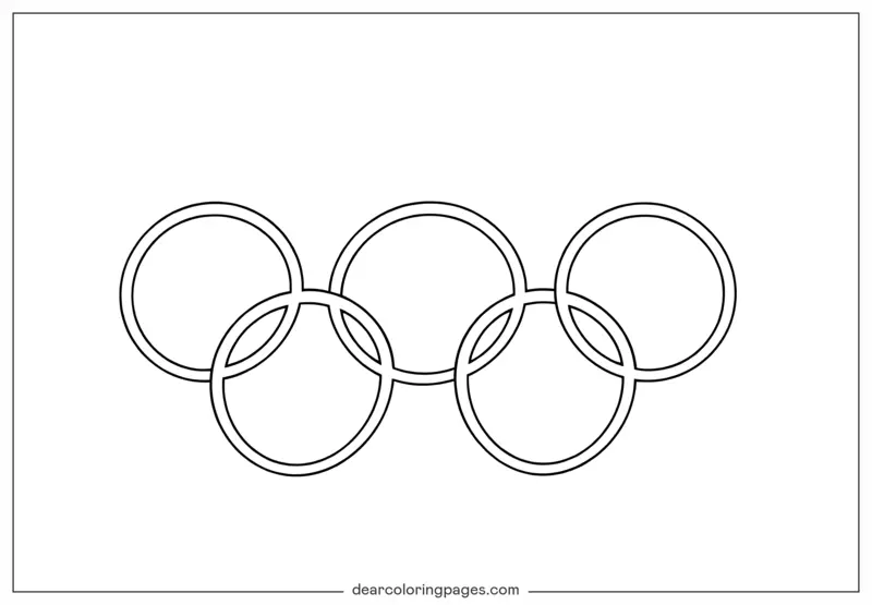 Olímpico Dibujo para Colorear - Anillos Olímpicos