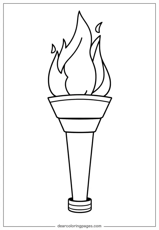 Olímpico Dibujo para Colorear - Antorcha Olímpica