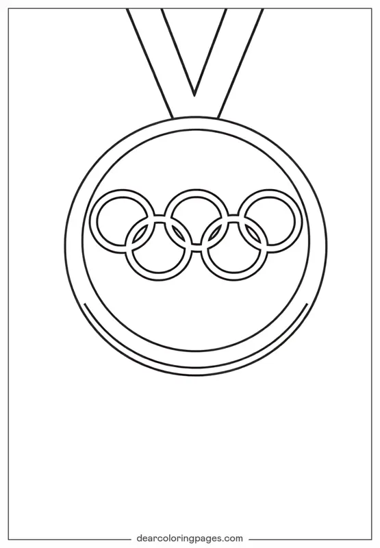 Olímpico Dibujo para Colorear - Medalla Olímpica