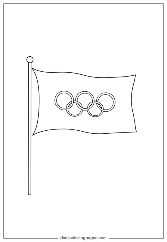 Olímpico Dibujo para Colorear - La Bandera Olímpica