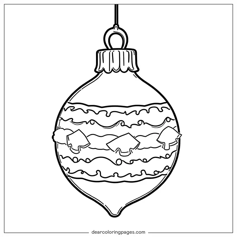 Ornament Coloring Page - Coloring Page of Christmas Ornament