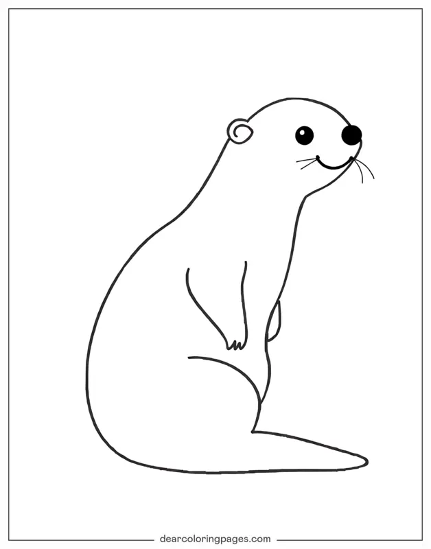 Nutria Dibujo para Colorear - Nutria Sencilla