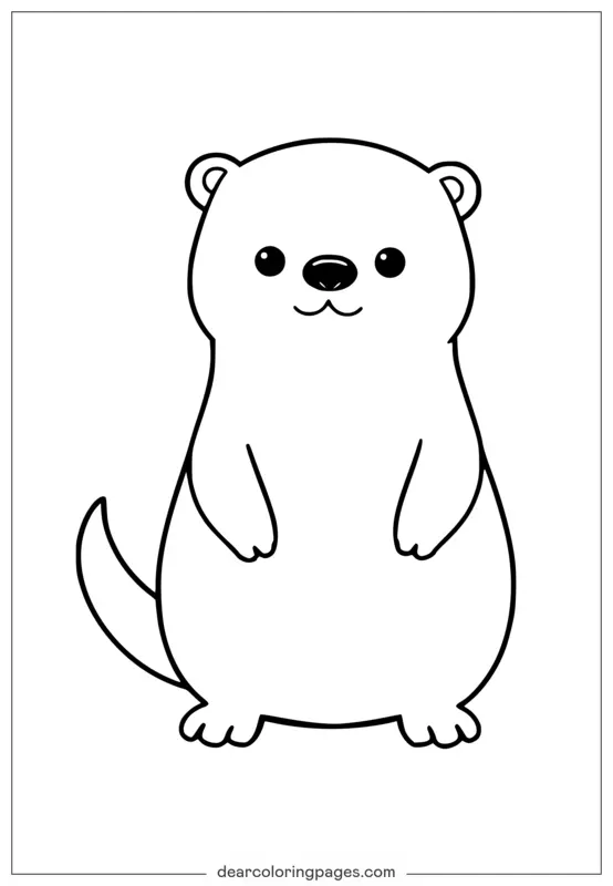 Disegno semplice di lontra da colorare per bambini