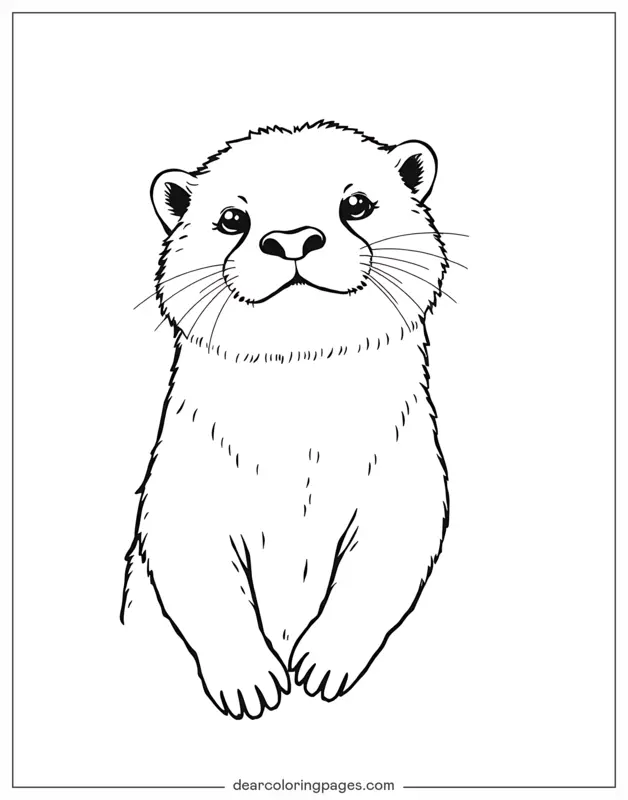 Nutria Dibujo para Colorear - Boceto Simple de Nutria