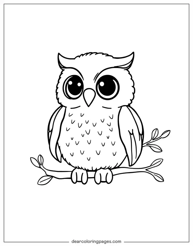 Cute Owl on a Branch