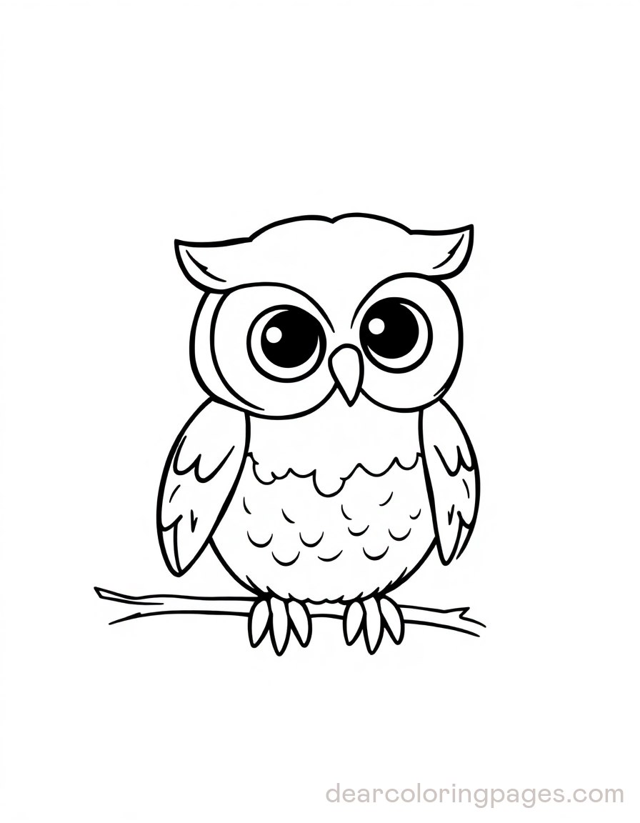 Owl Coloring Page - Chibi Owl