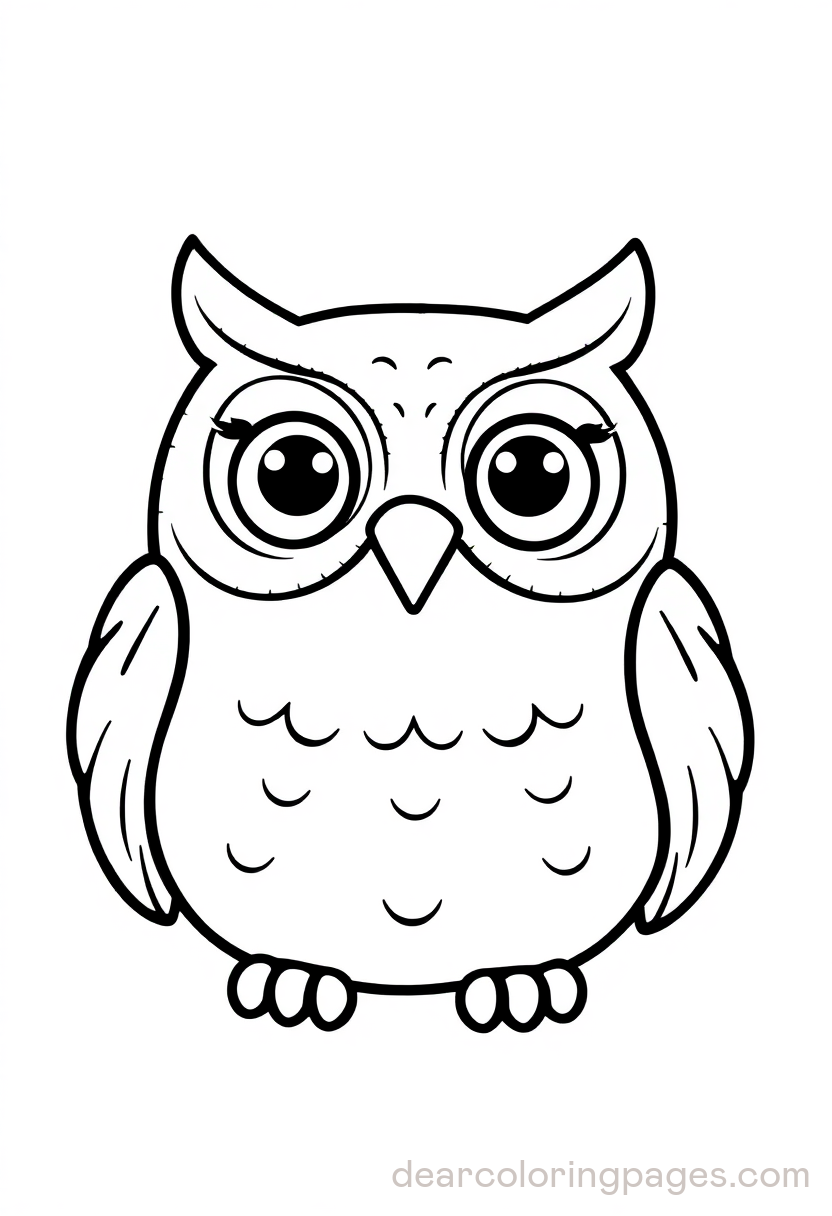 Simple Line Art Owl