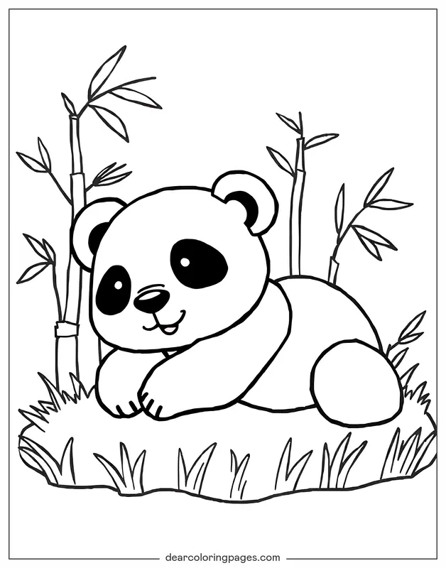 Panda Coloring Page - Panda Playing