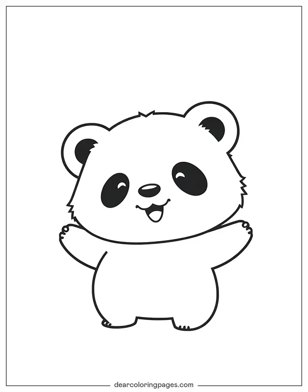 Panda Coloring Page - Cute Panda